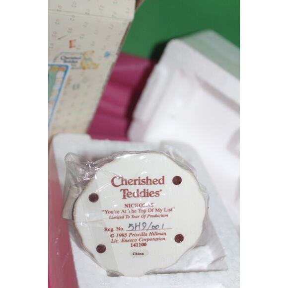 Cherished Teddies Nickolas You're At The Top Of My List Figurine In Box 141100 - Picture 3 of 12